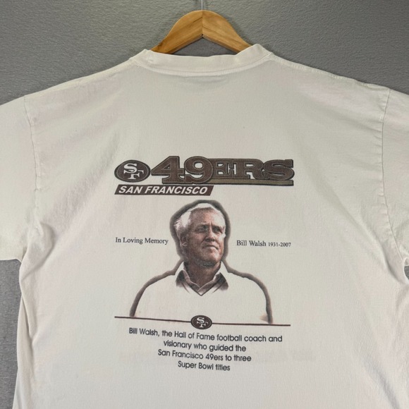 Vintage San Francisco‎ 49ers Bill Walsh Memorial T-Shirt Mens 2XL NFL Football - Picture 2 of 13